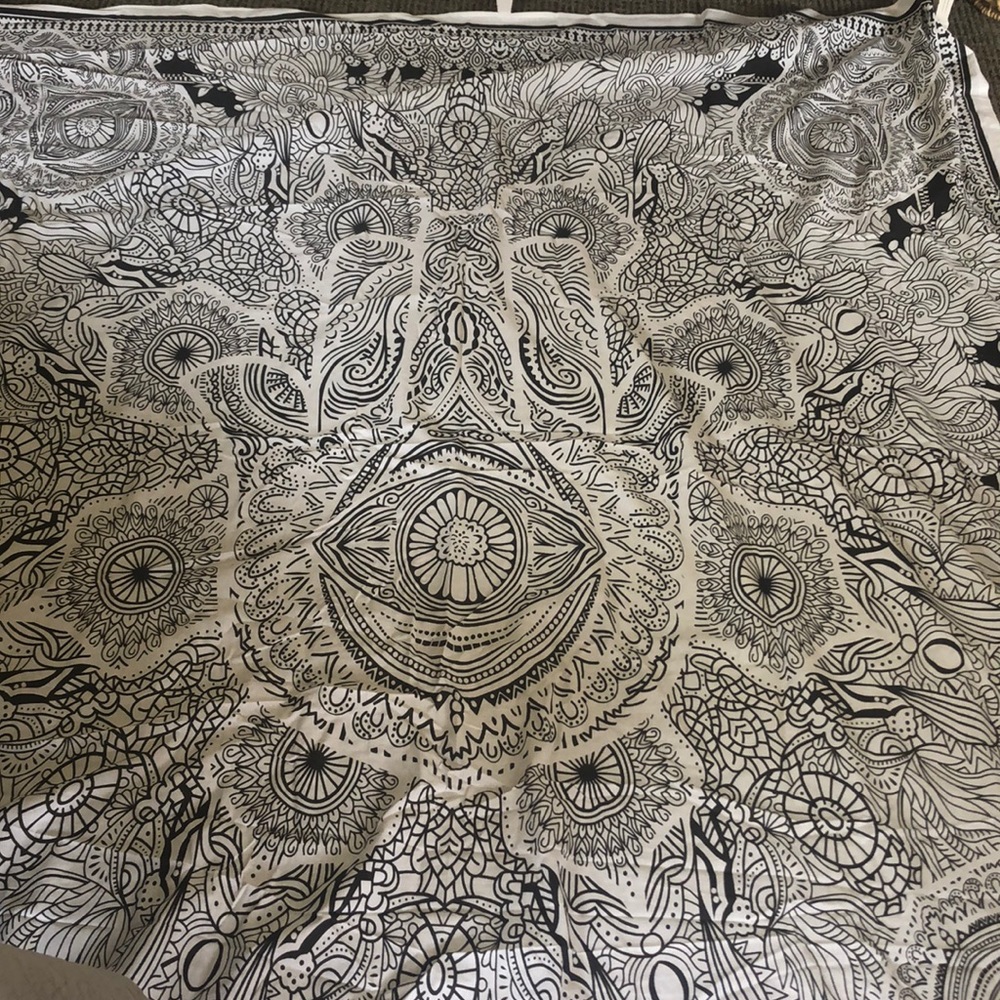 Black and white tapestry